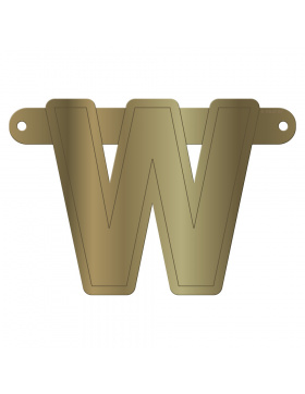 Banner-Girlande Buchstabe W Gold Metallic