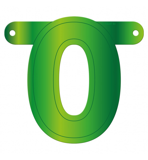 Banner-Girlande Ziffer / Zahl 0 Hellgrün