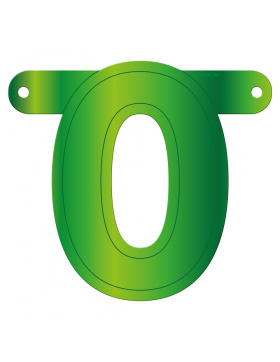 Banner-Girlande Ziffer / Zahl 0 Hellgrün