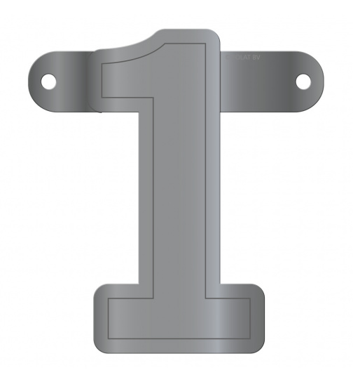 Banner-Girlande Ziffer / Zahl 1 Silber Metallic