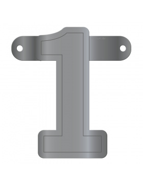 Banner-Girlande Ziffer / Zahl 1 Silber Metallic