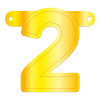 Banner-Girlande Ziffer / Zahl 2 Gelb