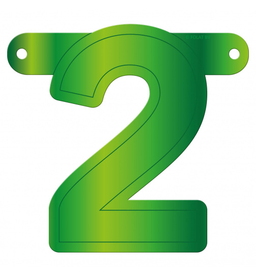 Banner-Girlande Ziffer / Zahl 2 Hellgrün