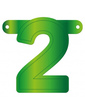 Banner-Girlande Ziffer / Zahl 2 Hellgrün
