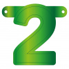 Banner-Girlande Ziffer / Zahl 2 Hellgrün