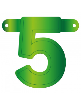 Banner-Girlande Ziffer / Zahl 5 Hellgrün
