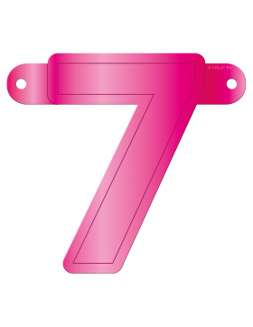 Banner-Girlande Ziffer / Zahl 7 Magenta