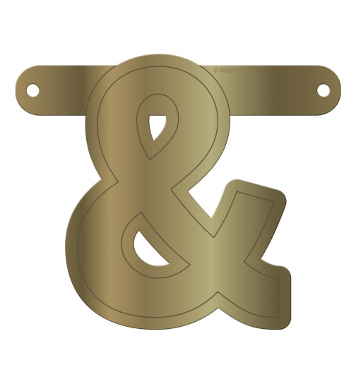 Banner-Girlande Und-Zeichen Gold Metallic