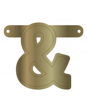 Banner-Girlande Und-Zeichen Gold Metallic