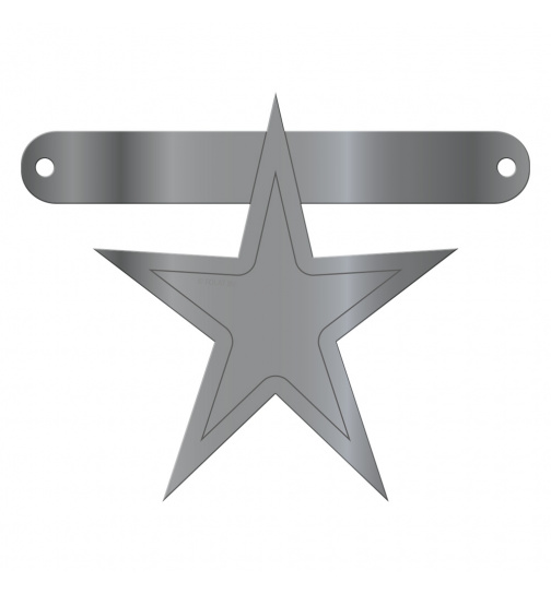 Banner-Girlande Stern Silber Metallic