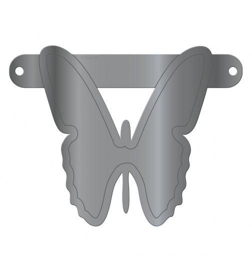 Banner-Girlande Schmetterling Silber Metallic