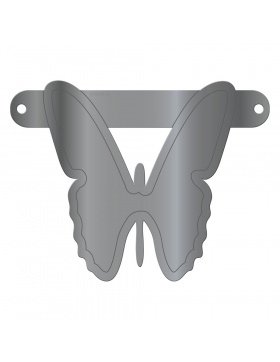 Banner-Girlande Schmetterling Silber Metallic