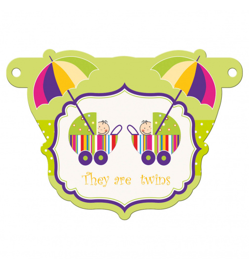 Banner-Girlande Zeichen Geburt Zwilling