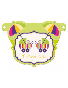 Banner-Girlande Zeichen Geburt Zwilling