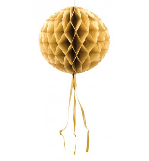Wabenfächerballon Rund Gold - 30 cm