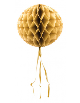 Wabenfächerballon Rund Gold - 30 cm