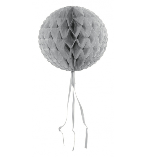 Wabenfächerdeko Rund Silber - 30 cm