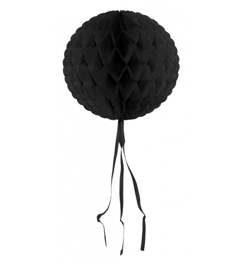 Wabenfächerdeko Rund Schwarz - 30 cm