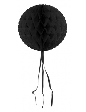 Wabenfächerdeko Rund Schwarz - 30 cm