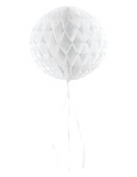 Wabenfächerdeko Rund Weiß - 30 cm