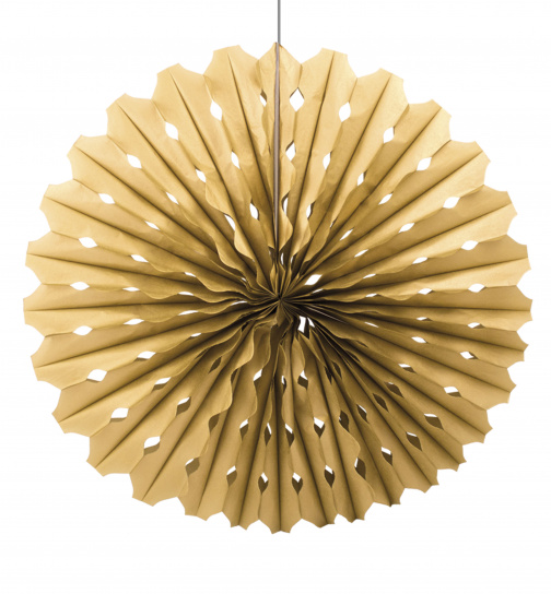 Wabenfächerdeko Gold - 45 cm