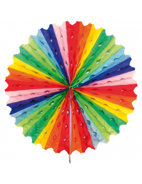 Wabenfächerdeko Regenbogen - 45cm