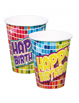 Pappbecher - Geburtstag Bunt - 250 ml - 6 Stück