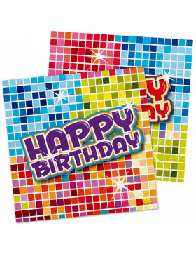 Servietten Geburtstag Bunt 25x25 cm - 16 Stück