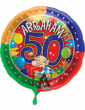 50. Geburtstag Folienballon / Heliumballon Bunt Abraham -...