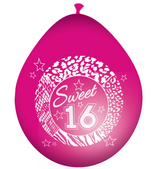 Sweet 16 Ballons Rosa - 8 Stück