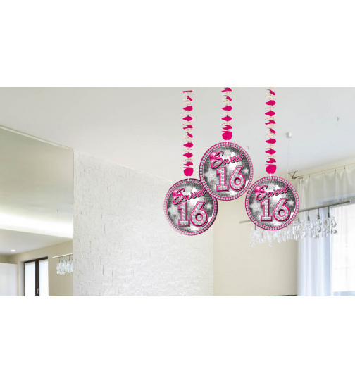 Sweet 16 Hängedeko - 3 Stück
