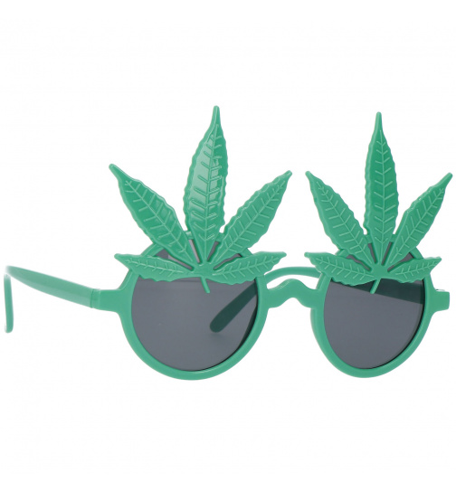 Brille Cannabisblätter