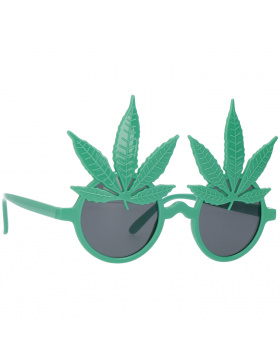 Brille Cannabisblätter