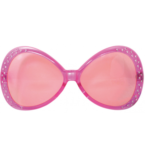 Brille mit rosa Diamantengestell