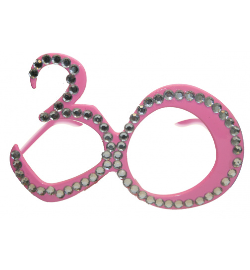 30. Geburtstag Spaß-Brille mit Diamanten - Rosa