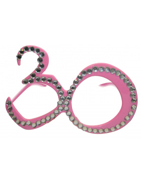 30. Geburtstag Spaß-Brille mit Diamanten - Rosa
