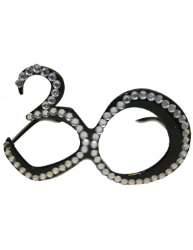 30. Geburtstag Spaß-Brille mit Diamanten - Schwarz