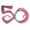 50. Geburtstag Spaß-Brille mit Diamanten - Rosa