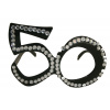 50. Geburtstag Spaß-Brille mit Diamanten - Schwarz