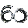 60. Geburtstag Spaß-Brille mit Diamanten - Schwarz