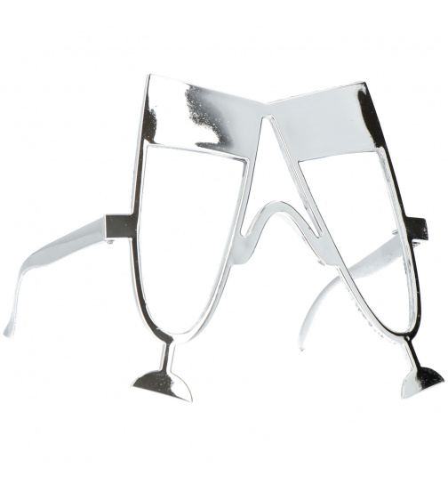 Brille Champagnerglas / Sektglas Silber