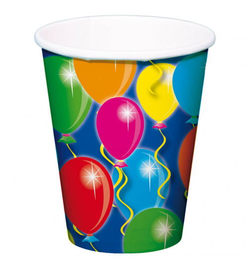 Pappbecher - Ballons - 250 ml - 8 Stück