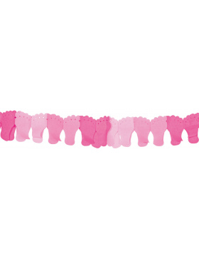 Geburtsgirlande rosa Babyfüße Mädchen - 6...