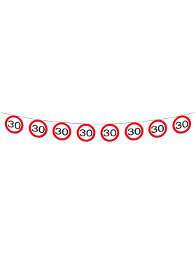 30. Geburtstag Girlande Verkehrsschild  - 12 Meter