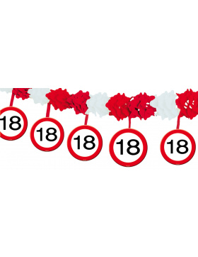 18. Geburtstag Girlande Verkehrsschild mit Hängern -...