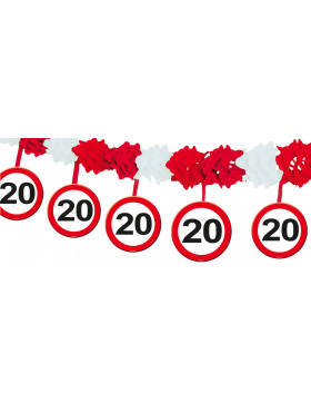 20. Geburtstag Girlande Verkehrsschild mit Hängern