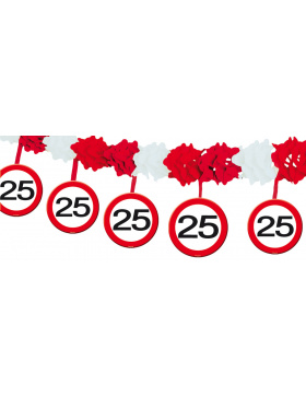 25. Geburtstag Girlande Verkehrsschild mit Hängern