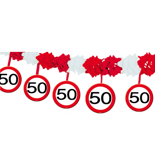 50. Geburtstag Girlande Verkehrsschild mit Hängern