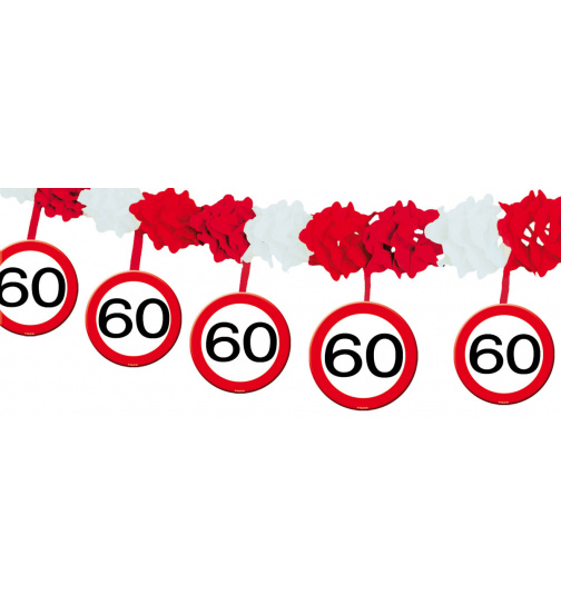 60. Geburtstag Girlande Verkehrsschild mit Hängern
