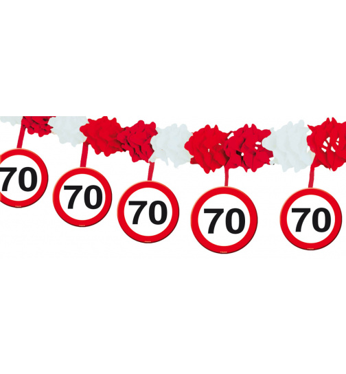 70. Geburtstag Girlande Verkehrsschild mit Hängern